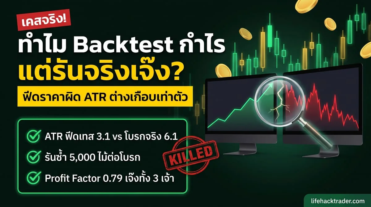 ทำไม EA backtest กำไรแต่รันจริงเจ๊ง? เคสจริง breakout ทอง