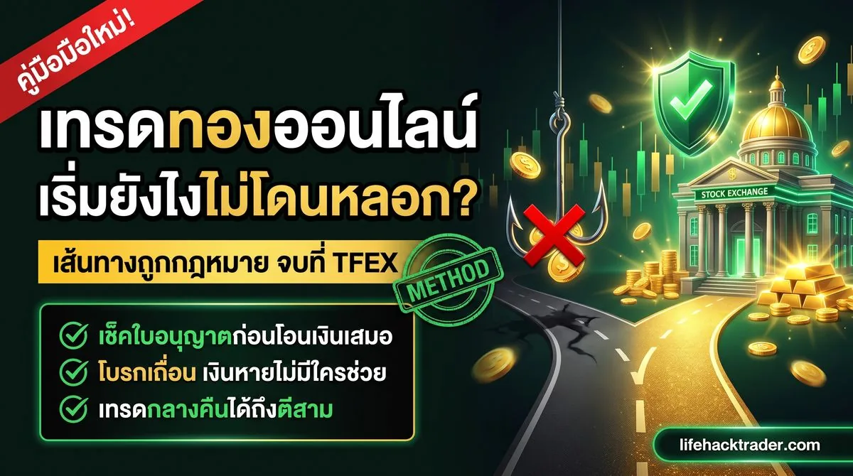 แผนที่เส้นทางเทรดทองออนไลน์ของคนไทย เทียบออมทอง CFD โบรกต่างประเทศ และ gold futures บน TFEX