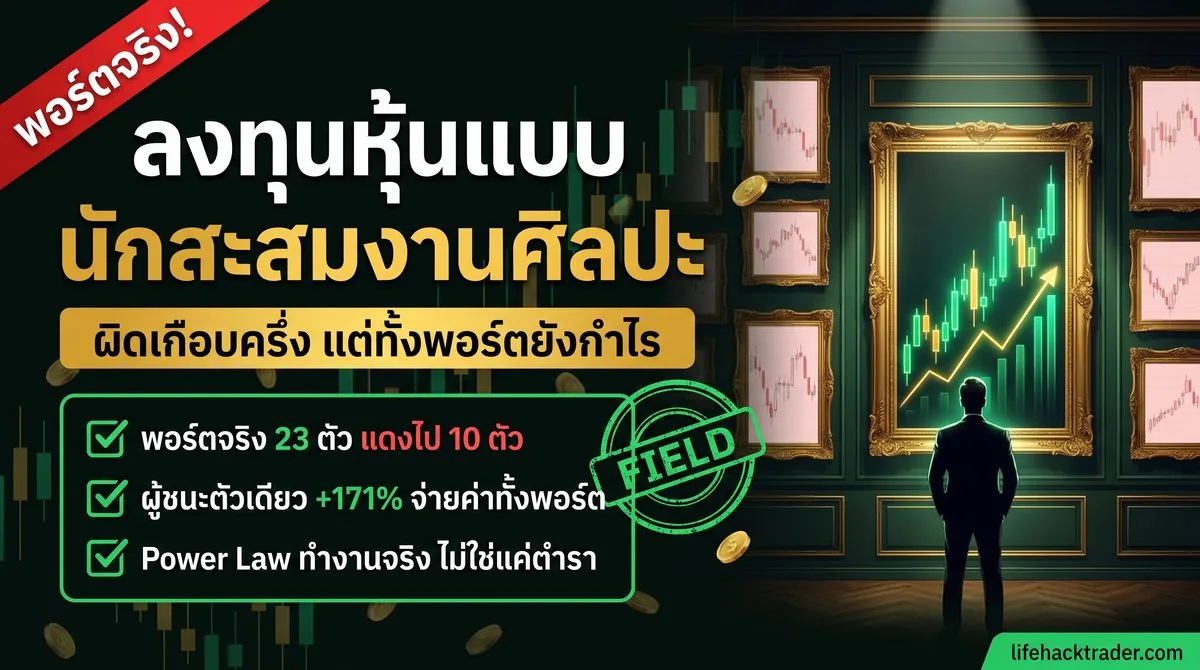 ลงทุนแบบนักสะสมงานศิลปะ: พอร์ตจริง 23 ตัว ผิดเกือบครึ่ง แต่ผู้ชนะตัวเดียว +171% จ่ายค่าทั้งพอร์ต